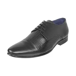Mochi Men Black Leather Men Flat Shoes (19-6140-11-43) Size (9 UK/India (43EU))