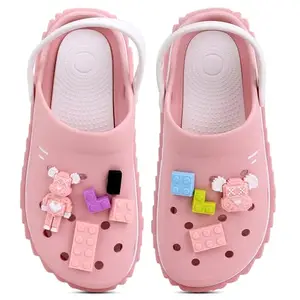 CASSIEY Women's Classic High Heel Clog Sandal- Pink