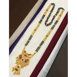 Gold Brass Single Strand Mangalsutra for Women | Cubic Zirconia/American Diamond | 26 in | 26 in_Mang_s_d05k5