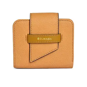 Belwaba Musturd|Faux Leather Tri Fold Small Wallet for Women/Ladies || Credit Card Holder