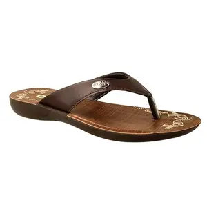 Aeroblu Brown Synthetic Solid Open Toe Thong Strap Flexible Flat slipper For Women (AECF15-BROWN-35)