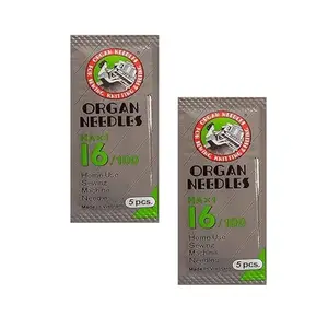 Original Organ Art & Craft Machine Needles, 2 Pack of 5 Needles Each (by Good Luck Products) (HA-16)