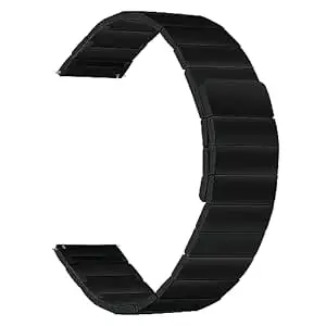 ACM Watch Strap Magnetic Metal Stainless Steel 22mm compatible with Fossil Sport Ftw4019 43mm Smartwatch Belt Luxury Band Black