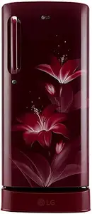 LG 190 L 4 Star Inverter Direct-Cool Single Door Refrigerator (GL-D201ARGY, Ruby Glow, Base Stand with drawer, 2022 Model)