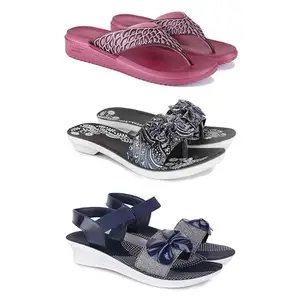 Trendy Open-Toe Sandals for Women – Soft Padded Footbed, Summer Wear | (COMBO-3)-1886-1967-1972-5-EURO-36