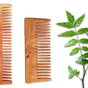 PURE NATURE Neem Wood Comb For Hair Growth | Hair comb set combo for Women & Men | Kachi Neem Kangi | Kanghi for Hair (Pack of 2)
