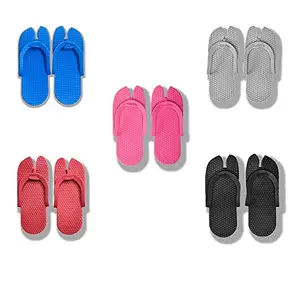 Men's Flip Flop Slipper with 5MM Sole for Guest Room (Multicolour, Free Size)- Pack - 5