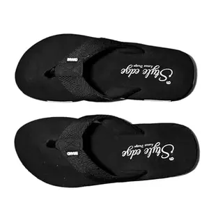 Mens Stylish Flip Flops-Lightweight Comfortable Slippers with AntiSlip Sole-Casual Beach(Black,9)