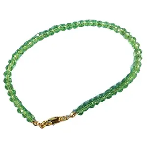 LKBEADS Gold Plated Bracelet with Purple Faceted Green Amethyst Beads – Rondelle 3mm – 7 inch Adjustable – For Men & Women|LK_STACK_03409