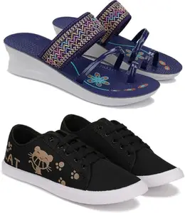 BERSACHE Extra Soft Classic Casual Flip Flops for Women with Regular wear | Ultra Soft & Flexibility Technology | Combo(PP)-1947-1629 Multicolor