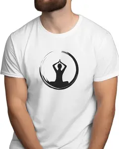 Unleash Serenity in Style: White Unisex Yoga T-Shirt with Tiny Air Circulation Dots - Comfortable and Fashionable Yoga Attire for Men and Women (XXL)