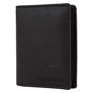 Scenario Men's Leather Card Holder & Wallet (Brown;CR-044) (Pack of 1)