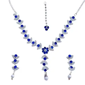 Azure Elegance Jewelry Set Stunning blue jewelry set featuring a necklace and earrings blue diamond