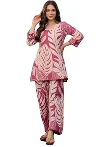 rytras Women's Pure Cotton Printed Straight Kurta Set with Palazzo Pants|Ethnic wear|Kurti Set for Women