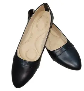 Baison Ladies Ballerina (Meterial Faux Leather) Colour Black (Black, 5)