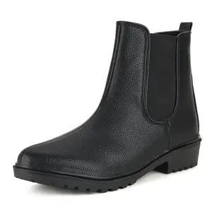 Snasta women chelsea boots-Black,6UK
