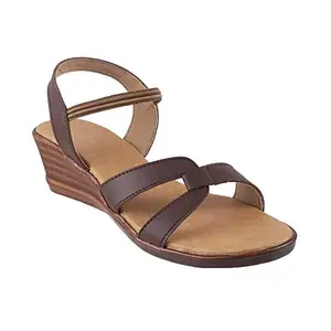 Walkway By Metro Brands Women's Brown Synthetic Sandals 7-UK (40 EU) (33-1441)