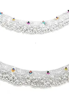 BR Ornaments Silver anklet payal for women and girls