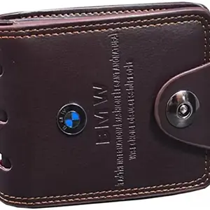ISAAK Men's Faux Leather Wallet (Brown)