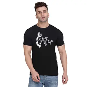 ALLEN BLACK Men's Round Neck T-Shirt, (GRR_ XXL_4155_BZR) Navy