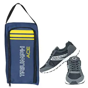 Gowin Nx-2 Black/Grey Size-10 With Triumph Shoe Carry Bag Ace Kb-802 Navy/Yellow