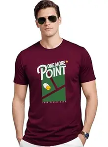 ADRO Tennis Printed T-Shirt for Men | Cotton Lycra | 180 GSM Regular Fit | Sports Casual Tee | Printed Tshirt for Men| Sports Stylish T Shirt