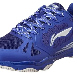 Li-Ning Ranger Lite Z1 Non-Marking Cushion Badminton Shoe(Navy Blue/Silver, UK 12)