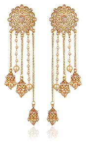 CHOOSEBERRY Gold Jumka Bead Dangler Party Brass Golden Earrings for Women