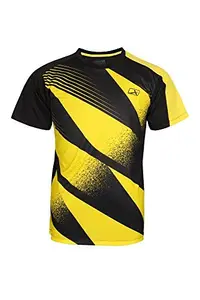 Vector X VRS-008 Half Sleeves Men's T-Shirt (Black-Yellow) (S)