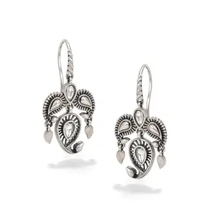 Shaya by Caratlane Latka Jhatka Earrings in 925 Oxidised Silver for women