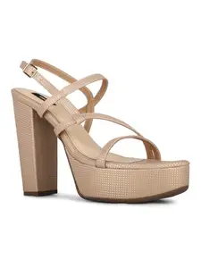 Inc.5 Womens Rose Gold Party Wear Solid Round Toe Platform Heel Sandals