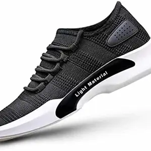 Men's Black Mesh Trendy Running Shoes (Size-9)