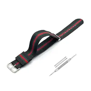 Lineon 18mm, 20mm & 22mm Stainless Steel 304 Buckle & Same Colour loop Nylon Vintage Style NATO Watch Strap ONE WAY NATO Nylon STRAP Imported Quality With Pins and Pin Remover Tool (Include)