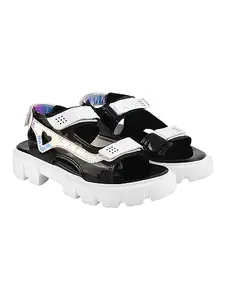 Do BhaiSmart Casual Black Sandals For Women & Girls /UK3