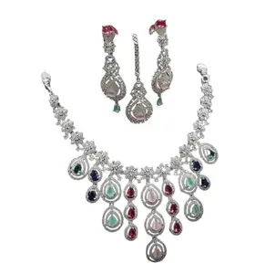 Stunning Necklace Set for Women & Girls, Jewellery for Wedding; Anniversary; Birthday & Any Occasion (Multicolour)