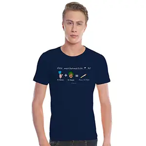 Tantra Desi Math Navy Blue - Men Round Neck Printed Tshirt (X-Large)