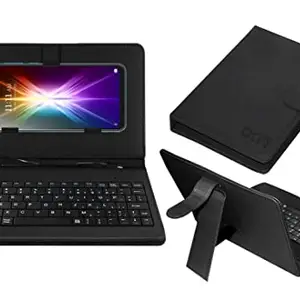 ACM Keyboard Case Compatible with Lava X2 Mobile Flip Cover Stand Direct Plug & Play Device for Study & Gaming Black