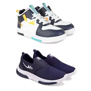 DRACKFOOT Men's Sports Shoes Collection Gym,Running,Men's Sports Shoes for Every Sport GRT-(Combo-2)-1074-1078-7 Multicolor