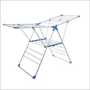 MYSA Steel and Plastic Foldable Cloth Drying Stand/Clothes Dryer Stands/Laundry Racks/Cloth Drying Hanger for Balcony/Indoor/Outdoor Blue