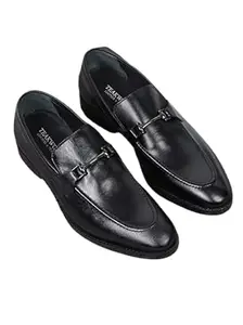 TEAKWOOD LEATHERS Teakwood Handcrafted_ Uniform Dress Shoe with Cap Toe Black_(Size 41