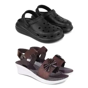 Women's Comfortable Sandal,Casual Lightweight Sandal for Everyday Wear | (Combo 2)-O23-1970-6-EURO-37