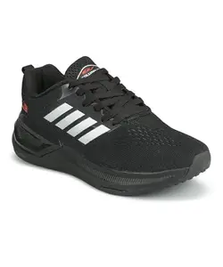 Columbus Admire Sports Shoes|Walking Shoes|Training & Gym Shoe|Running Shoes for Men, (Black & Red), UK7