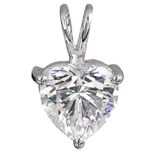 Ananth Jewels 925 Sterling Silver BIS Hallmarked Swarovski Zirconia Heart Cut 6mm Pendant with Chain for Women