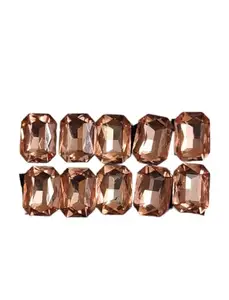 Manrav Brown Stone Hair Comb – Small Stone Juda Accessory for Women | Wedding & Festive Hair Styling (Pack Of 10)