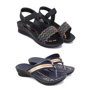 Stylish Heeled Sandals for Women/Comfortable & Lightweight, Daily Wear S_(Combo 2)-1932-1957-5