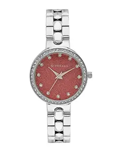 Giordano Analog Watch for Women with Diamond Studded Case, Stylish Metal Strap Ladies Wrist Watch A2068-22