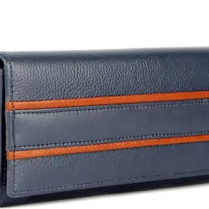 REEDOM FASHION Genuine Leather Women Evening/Party, Travel, Ethnic, Casual, Trendy, Formal Blue Genuine Leather Wallet (4 Card Slots) (Blue) (RF4625)