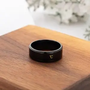 Women Smart Temperature Black Ring (IR856)