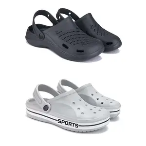 DRACKFOOT Men's Sandals Clogs| Lightweight Wear| Stylish & Easy to Wear For Men'S GRT-SAN-(2-COMBO)-3146-3067-7