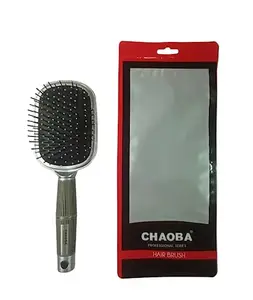 CHAOBA Professional Professional Cirlce Head Paddle Hair Brush with Strong & flexible nylon bristles For Grooming, Straightening, Smoothing Hair, ideal for Men & Women, Silver (CHB-268)